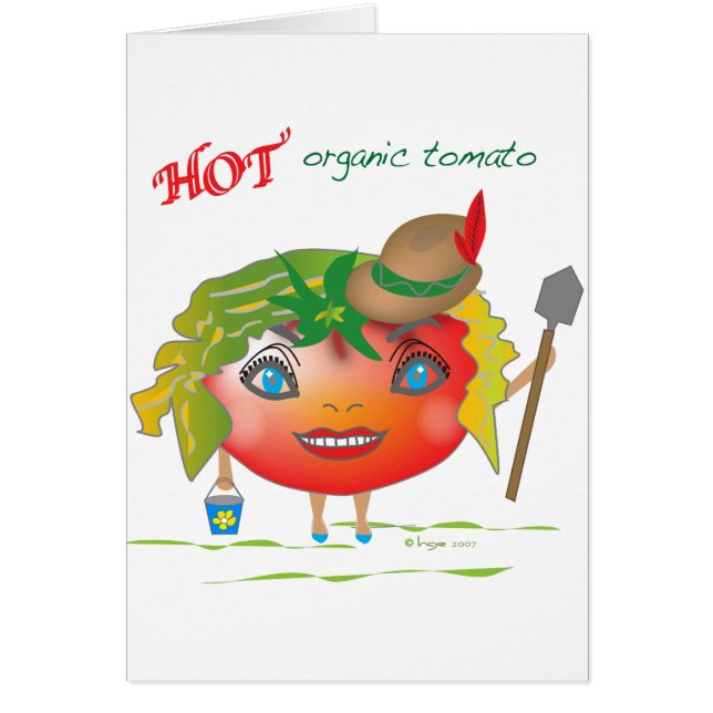 Cartão Tomate orgânico quente (Frente)