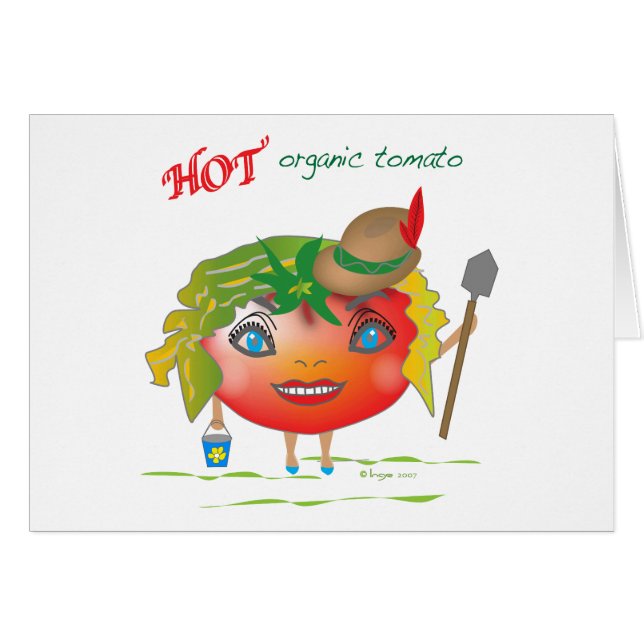 Cartão Tomate orgânico quente (Frente Horizontal)