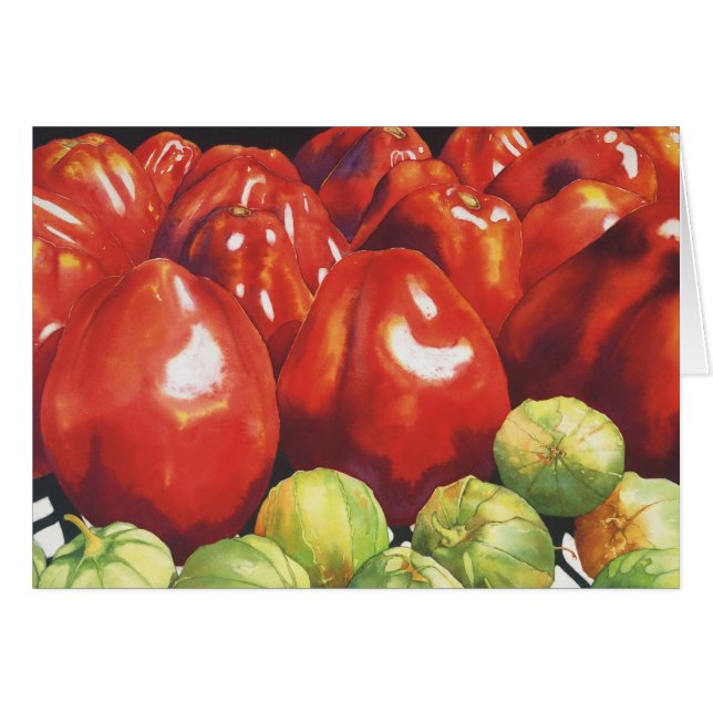 Cartão Tomates e Tomatillios (Frente Horizontal)