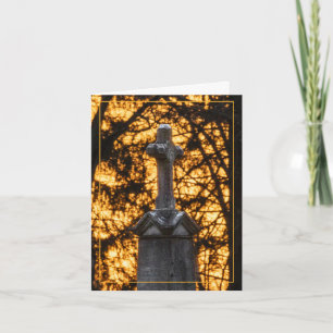 Cartão Tombstone Cross With Sunset