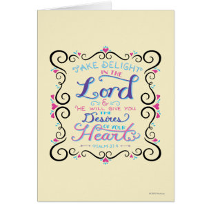 Cartão Tome o prazer no senhor
