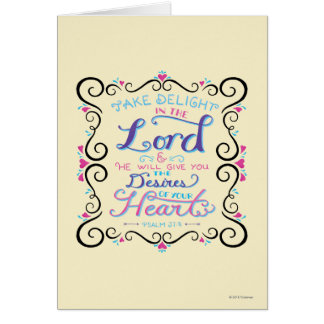 Cartão Tome o prazer no senhor