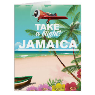 Cartão Tome um voo! Poster de férias do Jamaica Retro