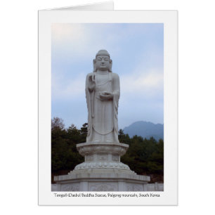 Cartão Tongail-Daebul stone Buddha Statue, Coreia do Sul