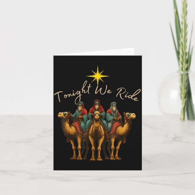 Cartão Tonight We Ride Three Wise Men Christmas Nativity  (Frente)