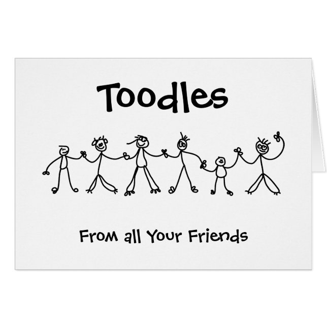 Cartão Toodles de cadeia infantil (Frente Horizontal)