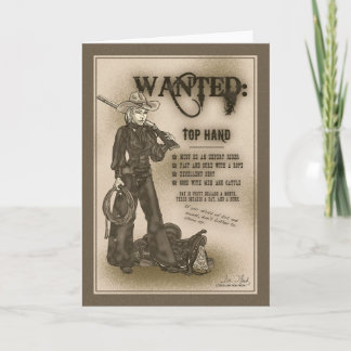 Cartão Top Hand Cowgirl Greeting Card