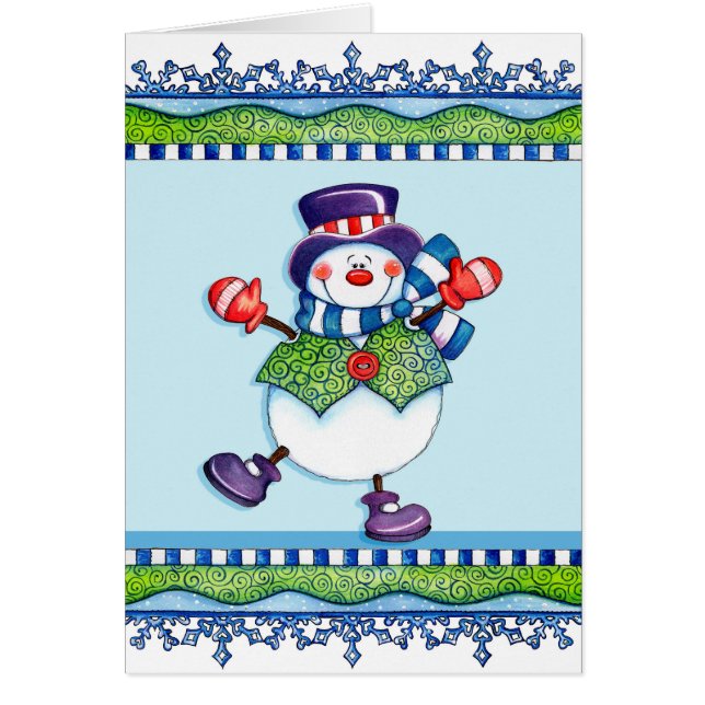 Cartão Top Hat Snowman (Frente)