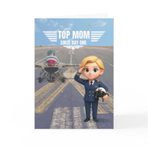 Cartão Top Mom Aviation - Cartão Divertido para a 
