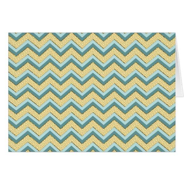 Cartão Topaz Glitter Chevron Pattern (Frente Horizontal)