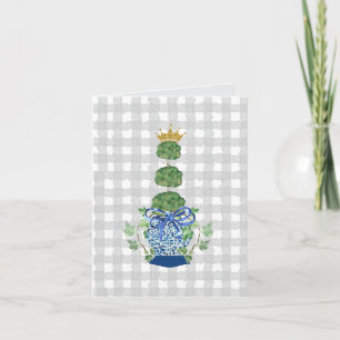Cartão Topiário de Jar Ginger Ginger Azul Chinoiserie