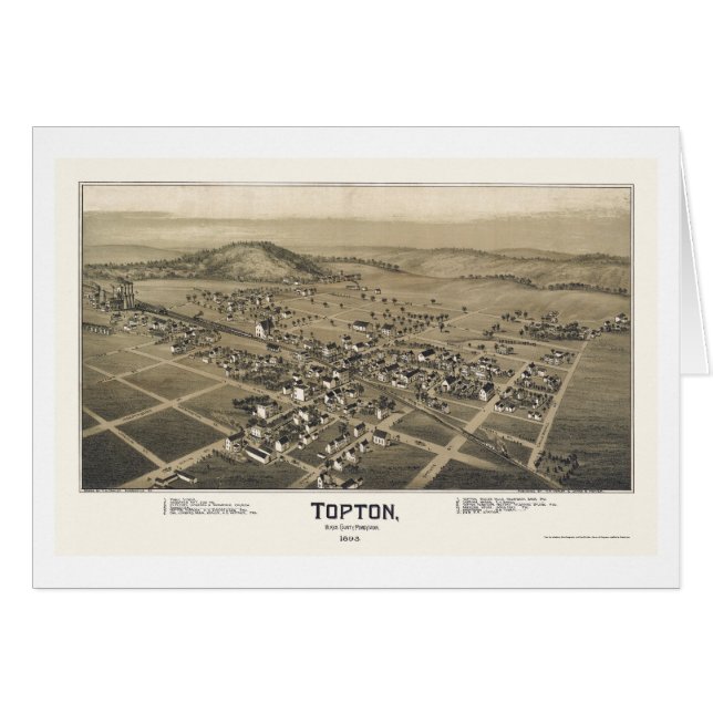 Cartão Topton, mapa panorâmico do PA - 1893 (Frente Horizontal)