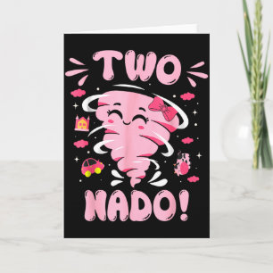 Cartão Tornado Menina de 2 Anos de Idade Aniversário Dois