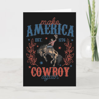 Cartão Torne a América do Oeste Cowboy Novamente Retro 4 