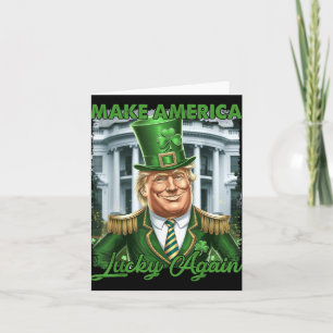 Cartão Torne a América Sortuda Novamente Irlandês Trump D