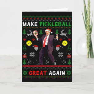 Cartão Torne o Pickleball Grande Novamente Piada Natal Tr