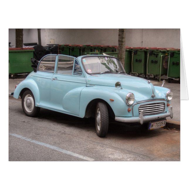 Cartão Torneio Conversível Morris Minor (Frente horizontal)