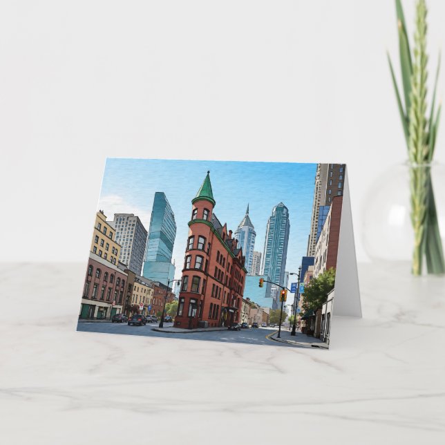 Cartão Toronto Canada Gooderham Building Watercolor (Frente)