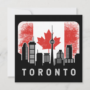Cartão Toronto Canada Skyline Vintage Flag