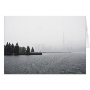 Cartão Toronto Harbor Skyline na Chuva