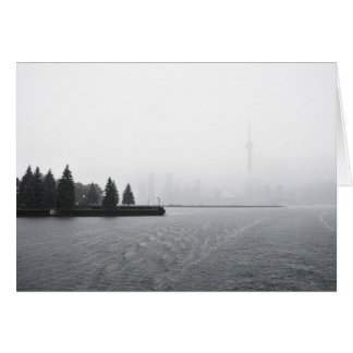 Cartão Toronto Harbor Skyline na Chuva
