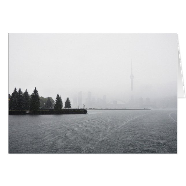 Cartão Toronto Harbor Skyline na Chuva (Frente Horizontal)