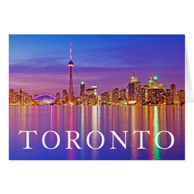 Cartão Toronto Skyline em Dusk (Frente Horizontal)