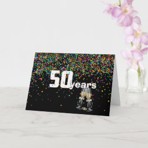 Cartão Torrada do 50º aniversário em confetti
