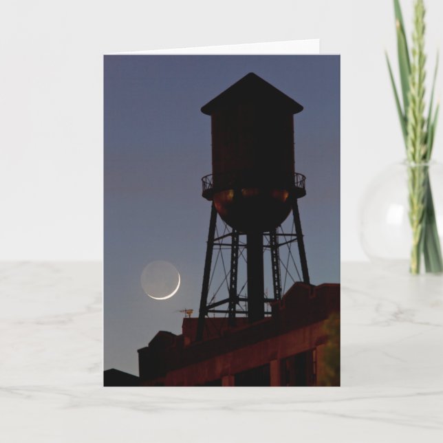 Cartão Torre de Água no Telhado | Crescent Moon New Jerse (Frente)