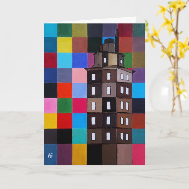 Cartão Torre de Hércules Abstract Painting by Alfred Fox (Flor Amarela)