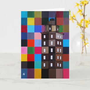 Cartão Torre de Hércules Pintura Abstrata por Alfred Fox