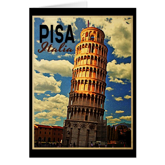 Cartão Torre de Pisa Itália (Frente)