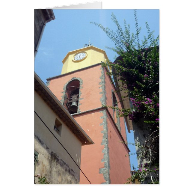 Cartão Torre de relógio de tropez rua (Frente)