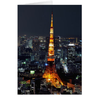 Cartão Torre de Tóquio por Noite: