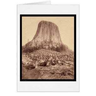Cartão Torre do Diabo a partir do lado oeste WY 1890