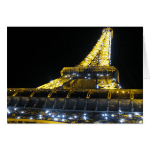 Cartão Torre Eifel à Noite