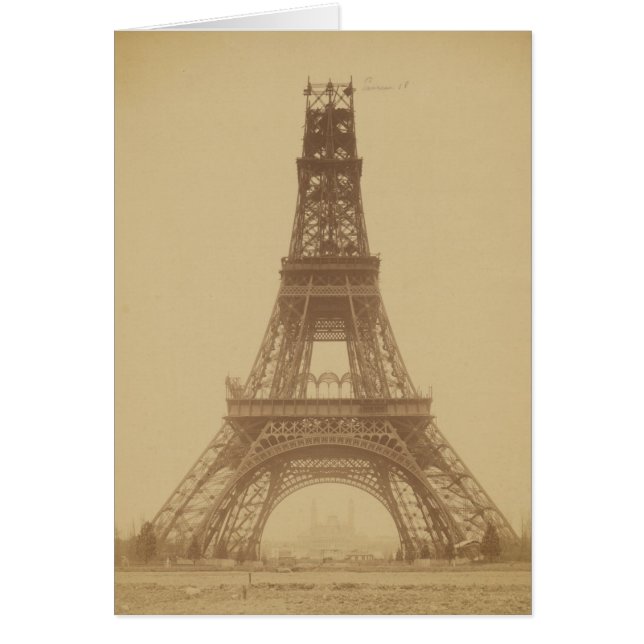 Cartão Torre Eiffel Em Construção 1888 (Frente)