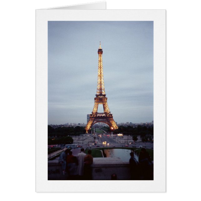 Cartão Torre Eiffle em Dusk (Frente)