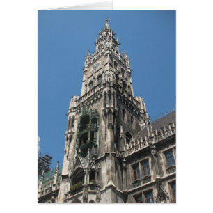 Cartão Torre Glockenspiel - Munique, Alemanha