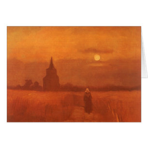 Cartão Torre velha nos campos por Vincent van Gogh