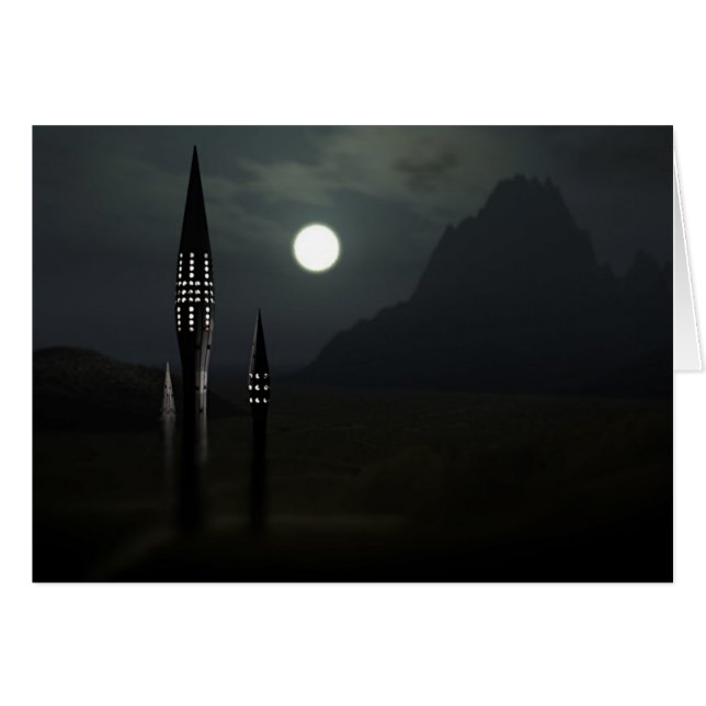 Cartão Torres escuras (cartão) (Frente Horizontal)