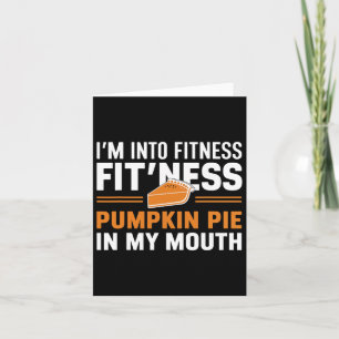 Cartão Torta de Abóbora de Fitness Humor Divertido Outono