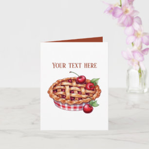 Cartão Torta de cereja deliciosa personalizável