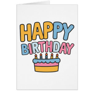 Cartão Torta de Feliz Aniversário