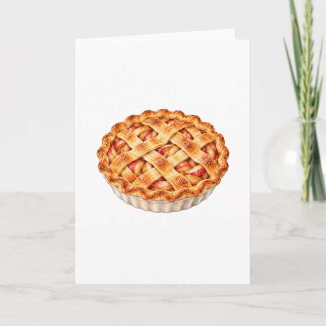 Cartão Torta de Maçã com uma Crosta de Reticulado (Frente)