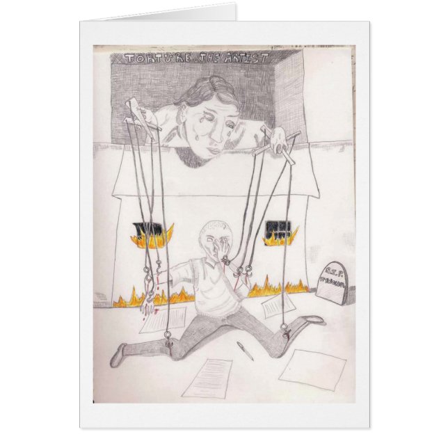 Cartão Torture o artista (Frente)