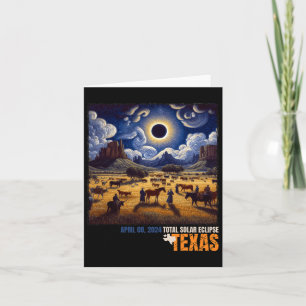 Cartão Total de Eclipse Solar Texas Fazenda Totalidade ab