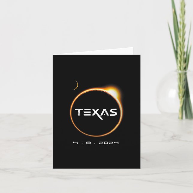 Cartão Total do Texas 4.08.2024 Eclipse Solar Total 2024 (Frente)