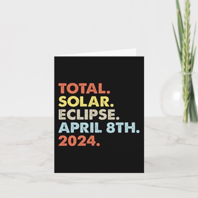 Cartão Total Eclipse Solar Astron Totalidade abril 8 de 2 (Frente)