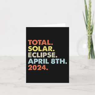 Cartão Total Eclipse Solar Astron Totalidade abril 8 de 2